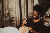 Female getting a facial at Dandle Spa in Chattanooga