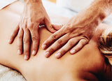 Client receiving a back massage at Dandle Spa in Chattanooga, TN